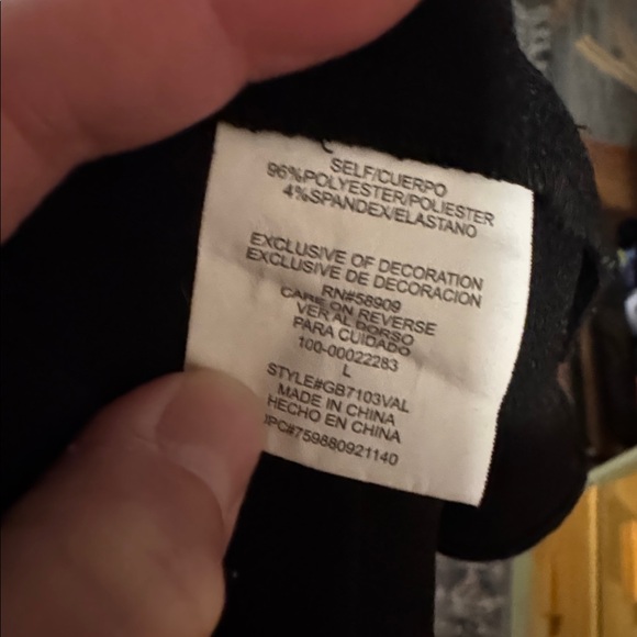 GB Black Dress with Gold Accents & side pockets - Picture 9 of 11